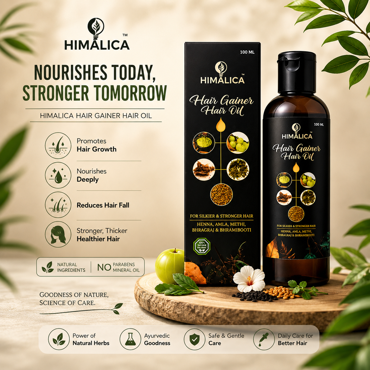 Himalica Hair Gainer Hair Oil For Men &Women/100ml