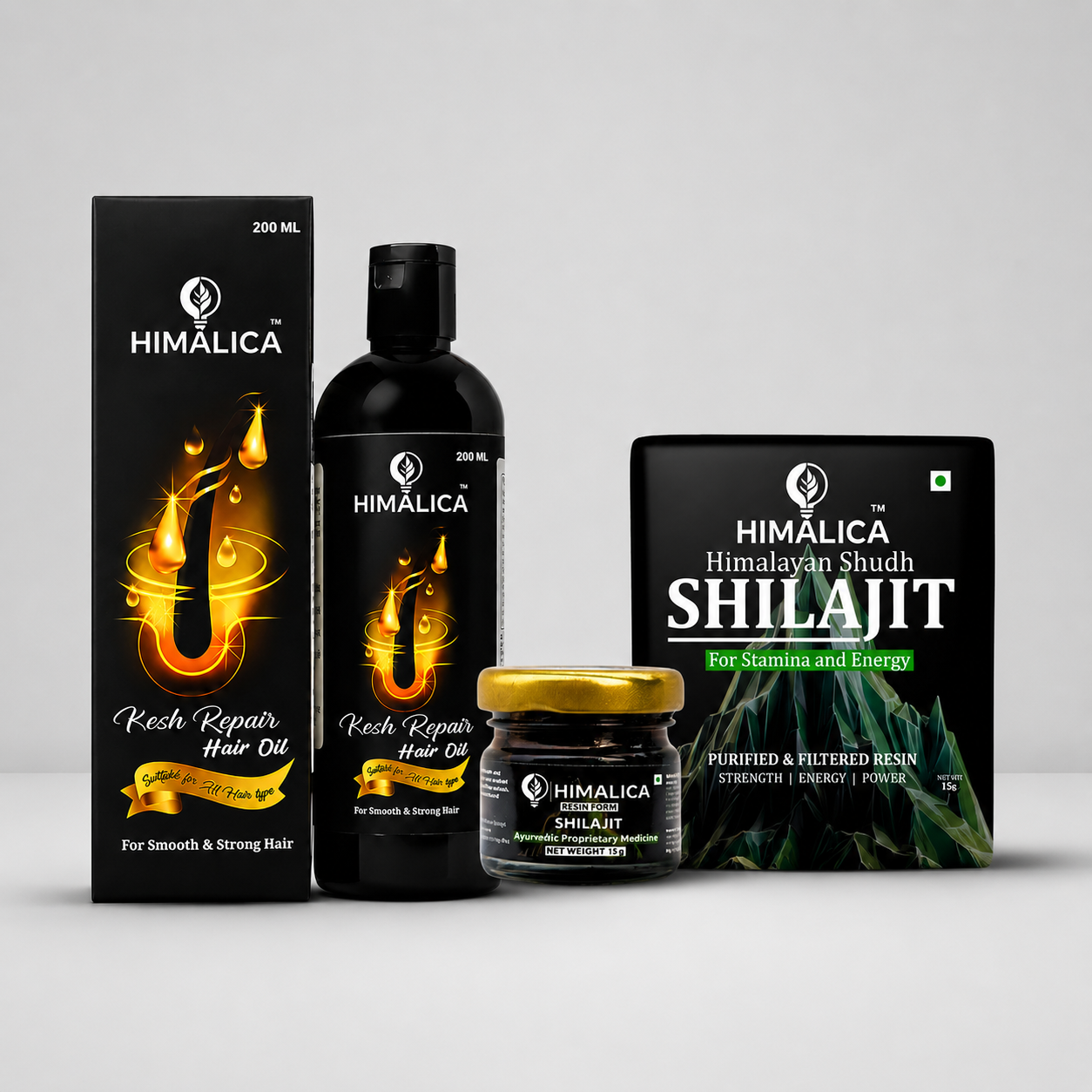200ml Shilajeet+20g Kesh Repair Hair oil Combo